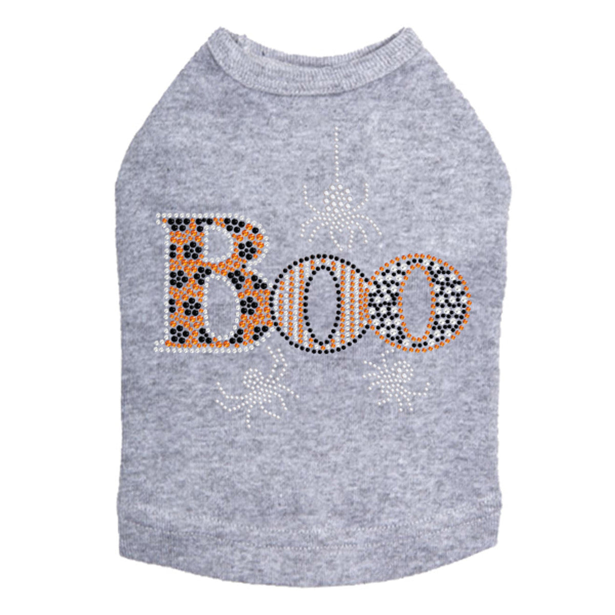 Boo with Silver Spiders - Dog Tank