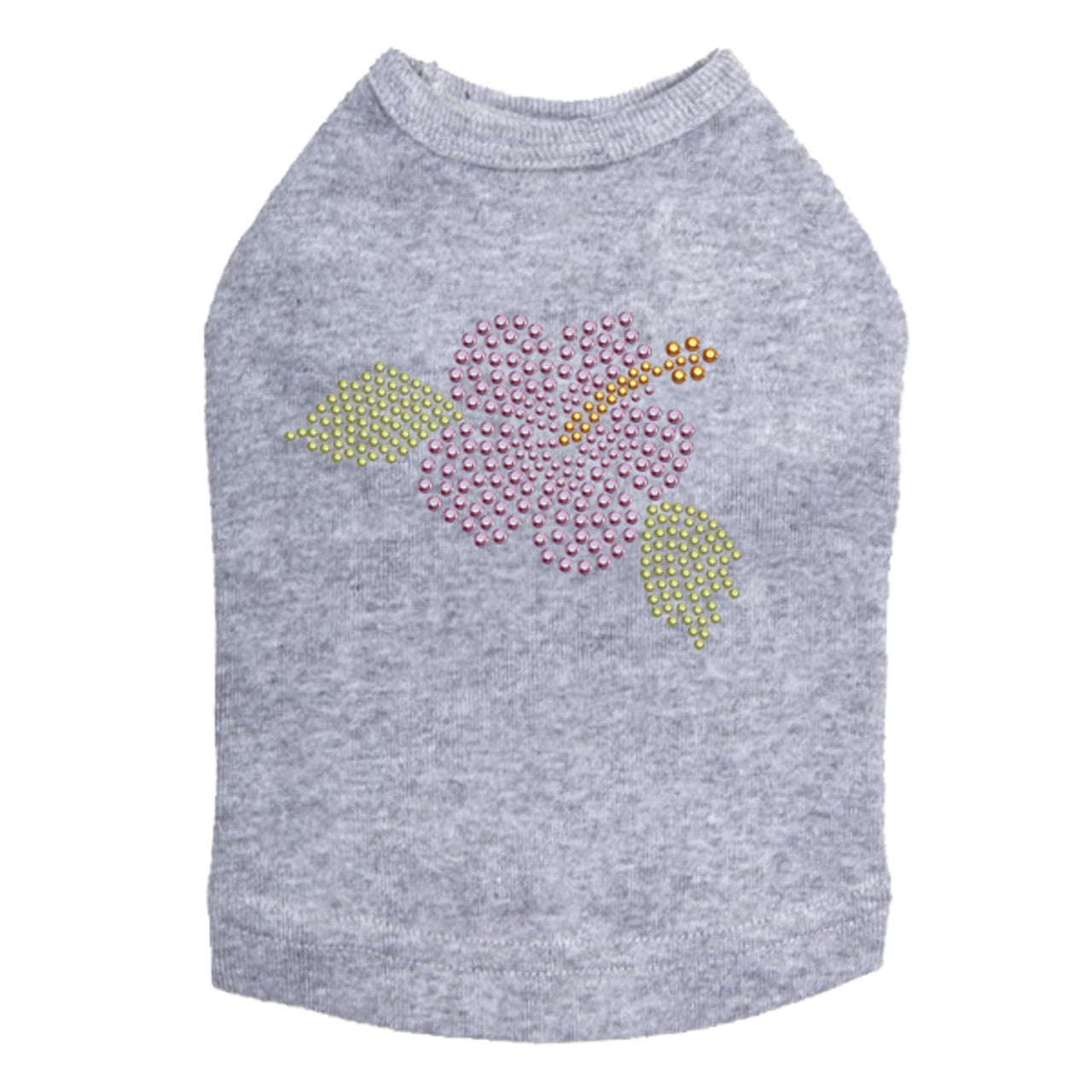 Small Light Pink Hibiscus - Dog Tank