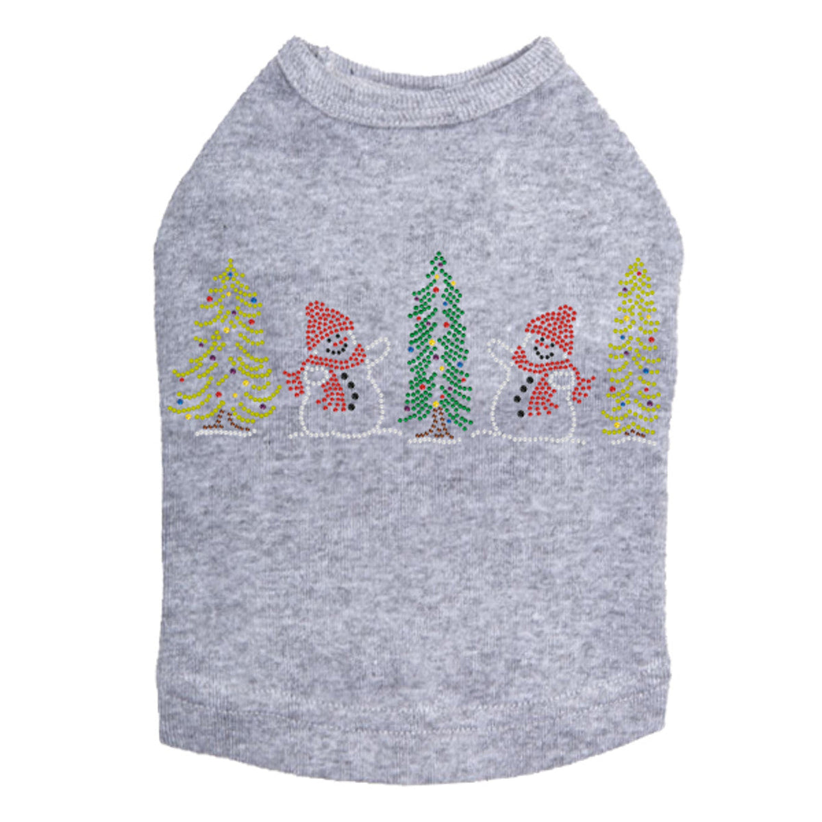 Two Snowmen in Trees - Dog Tank