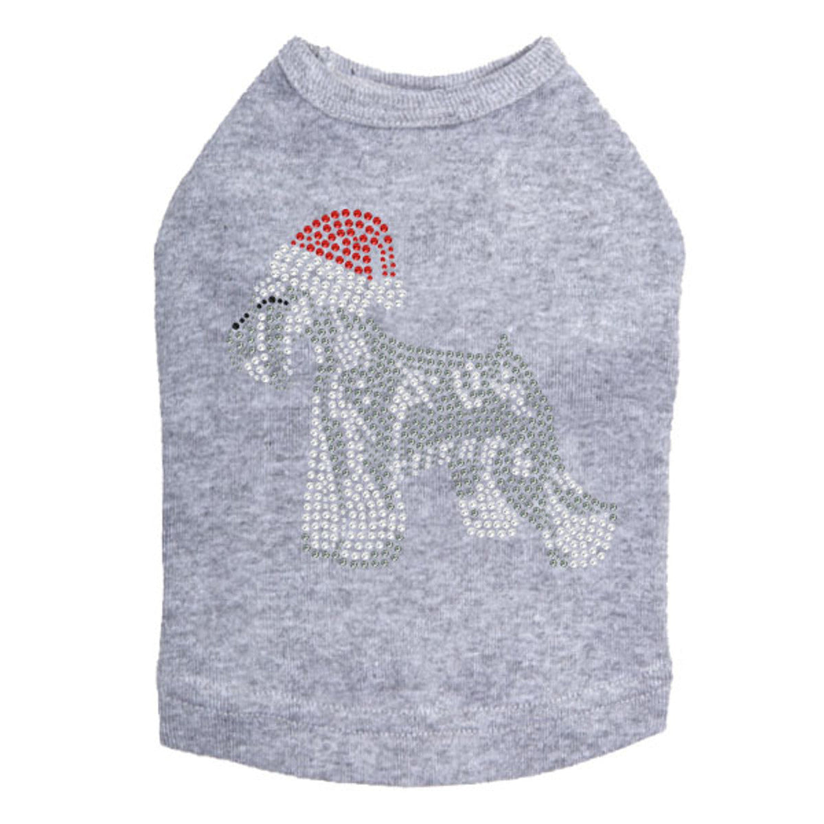 Schnauzer with Santa Hat - Dog Tank