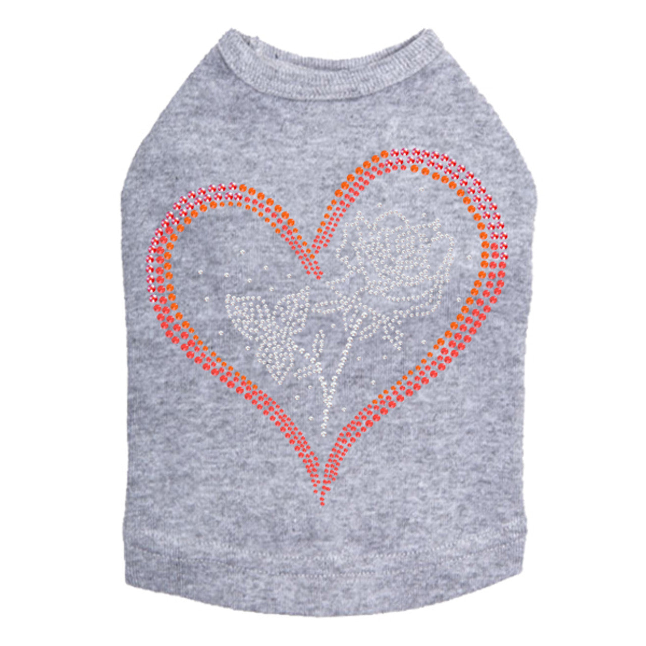 Heart with Rose - Dog Tank