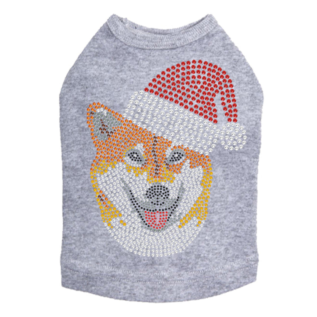 Shiba Inu with Santa Hat - Dog Tank