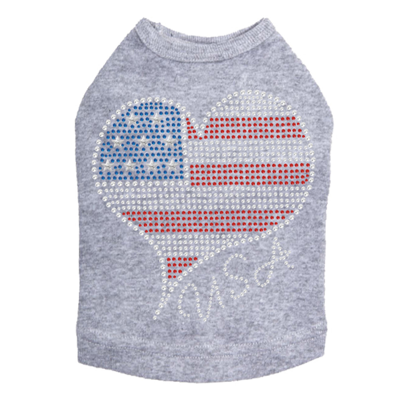 Patriotic American Heart 3 - Dog Tank