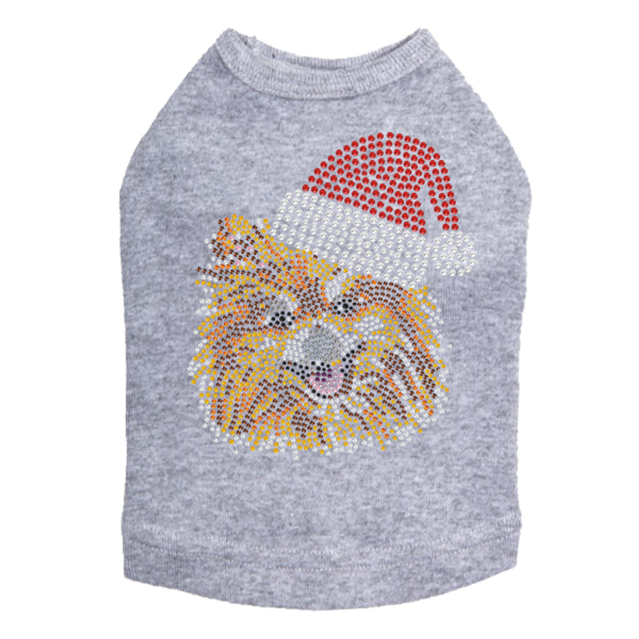 Pomeranian with Santa Hat - Dog Tank
