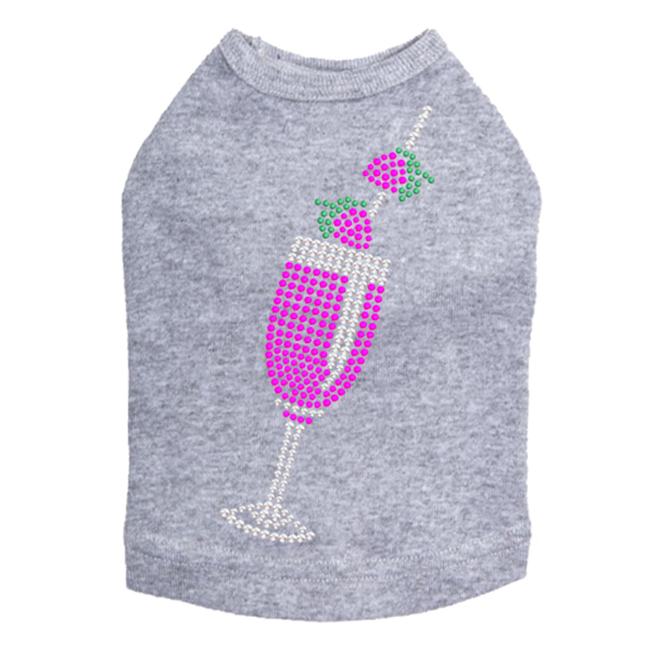 Strawberry Daiquiri - Rhinestones - Dog Tank