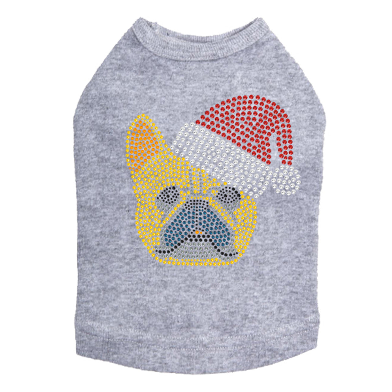 French Bull Dog with Santa Hat - Dog Tank