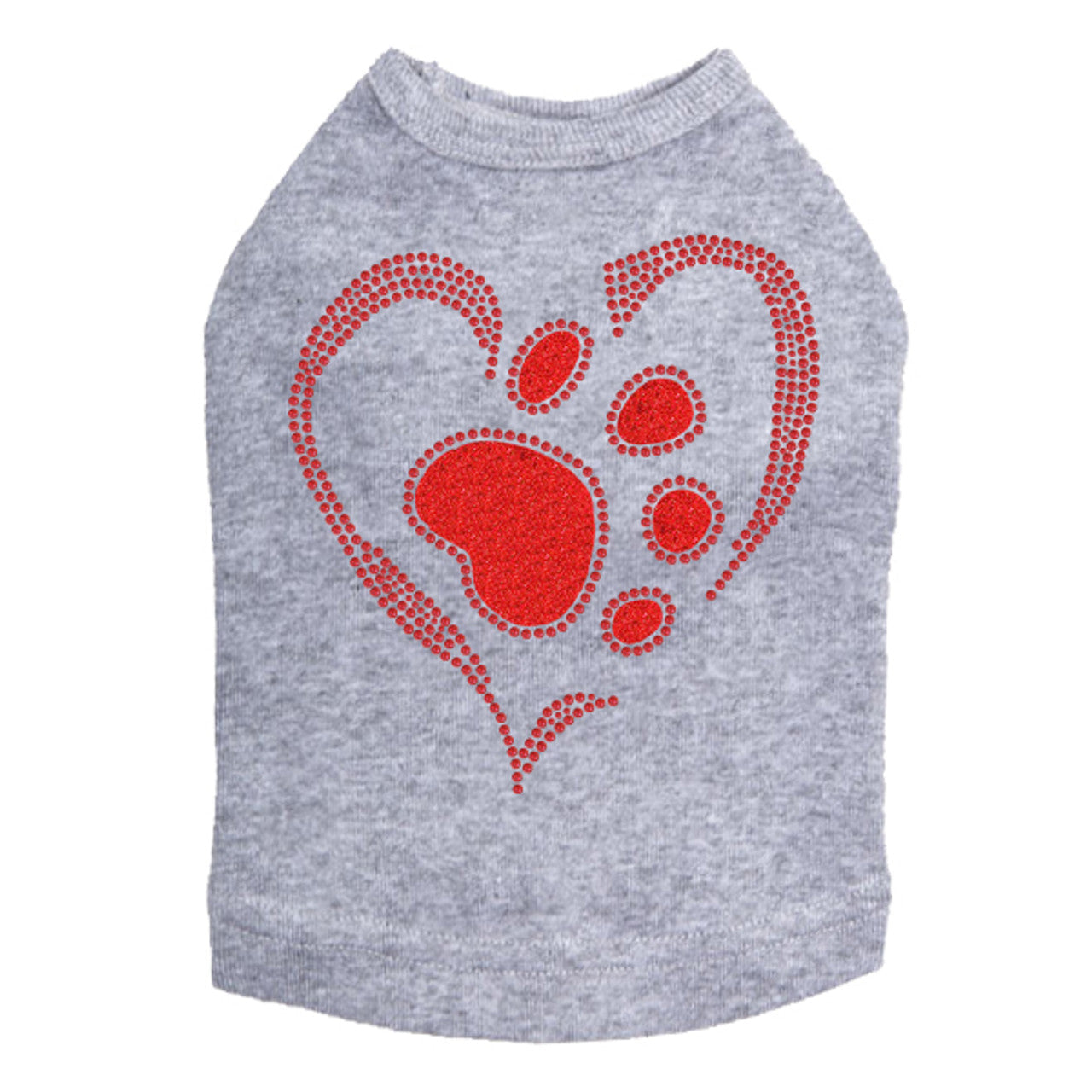 Red Paw Heart - Dog Tank