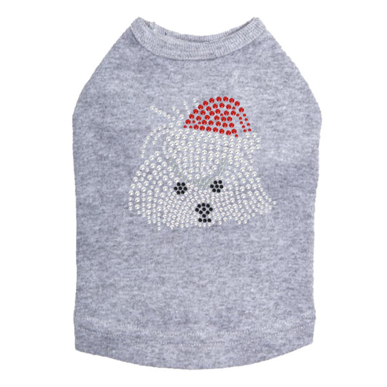 Maltese Face with Santa Hat - Dog Tank
