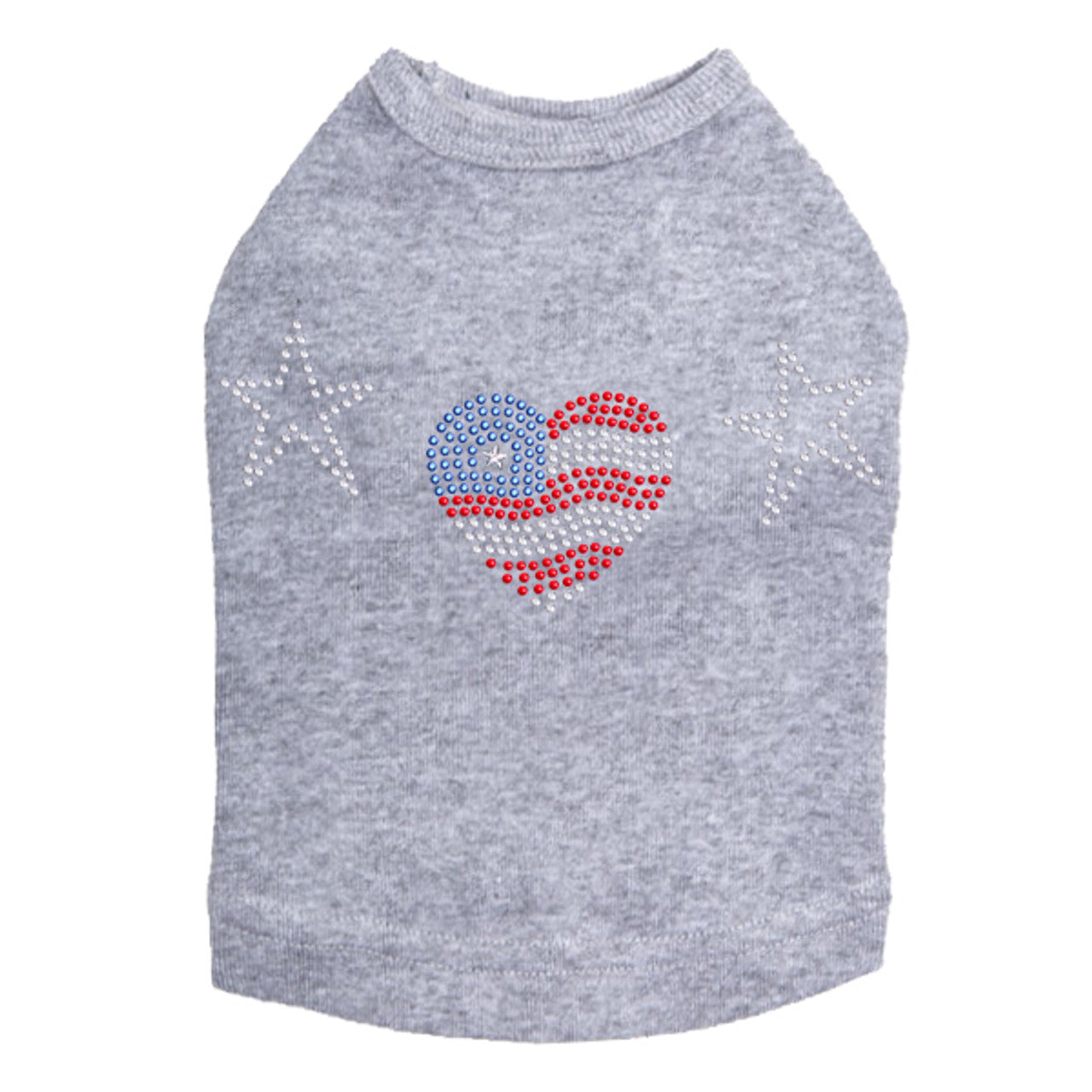 Patriotic Heart with Stars - Dog Tank