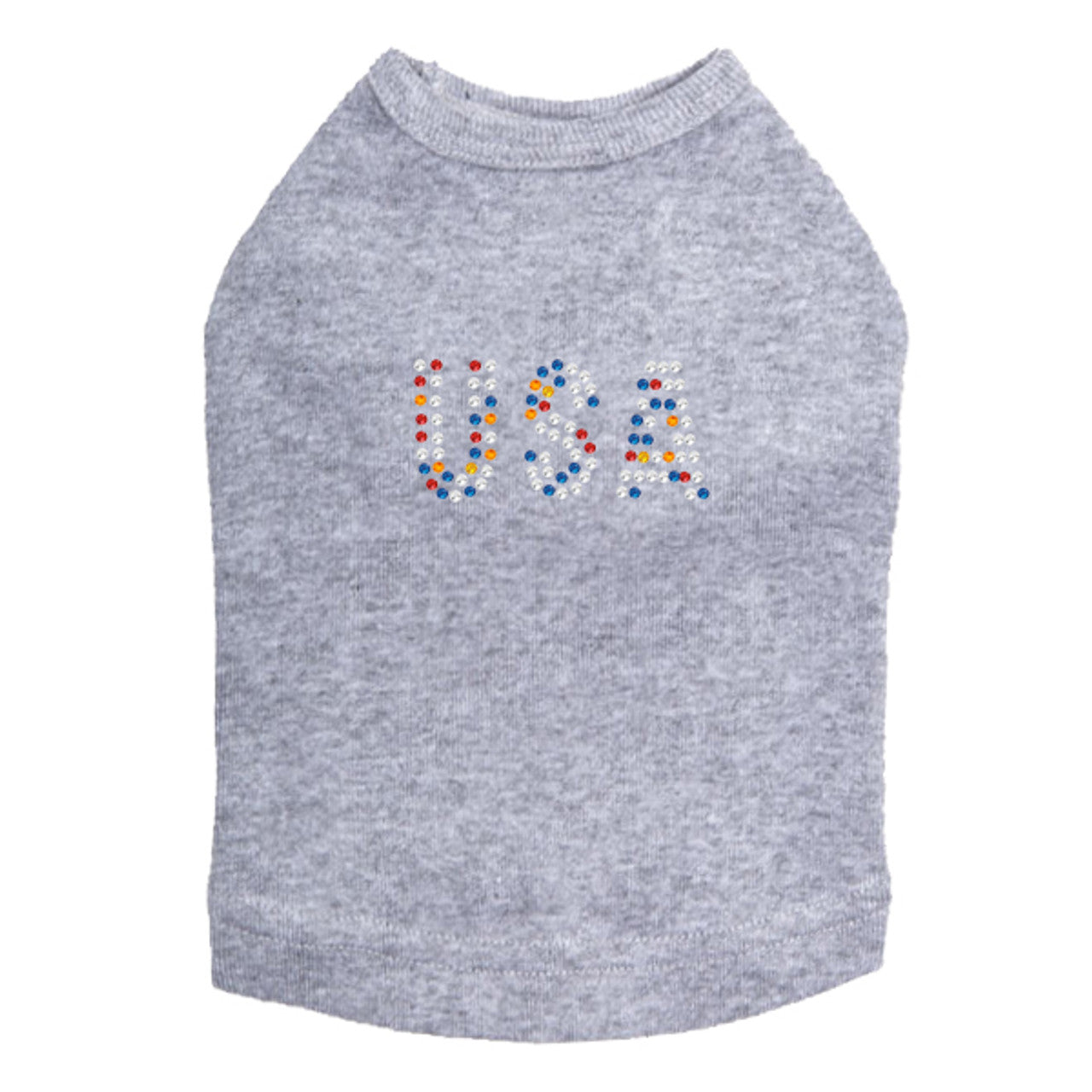 USA (Multicolor Rhinestones) - Dog Tank