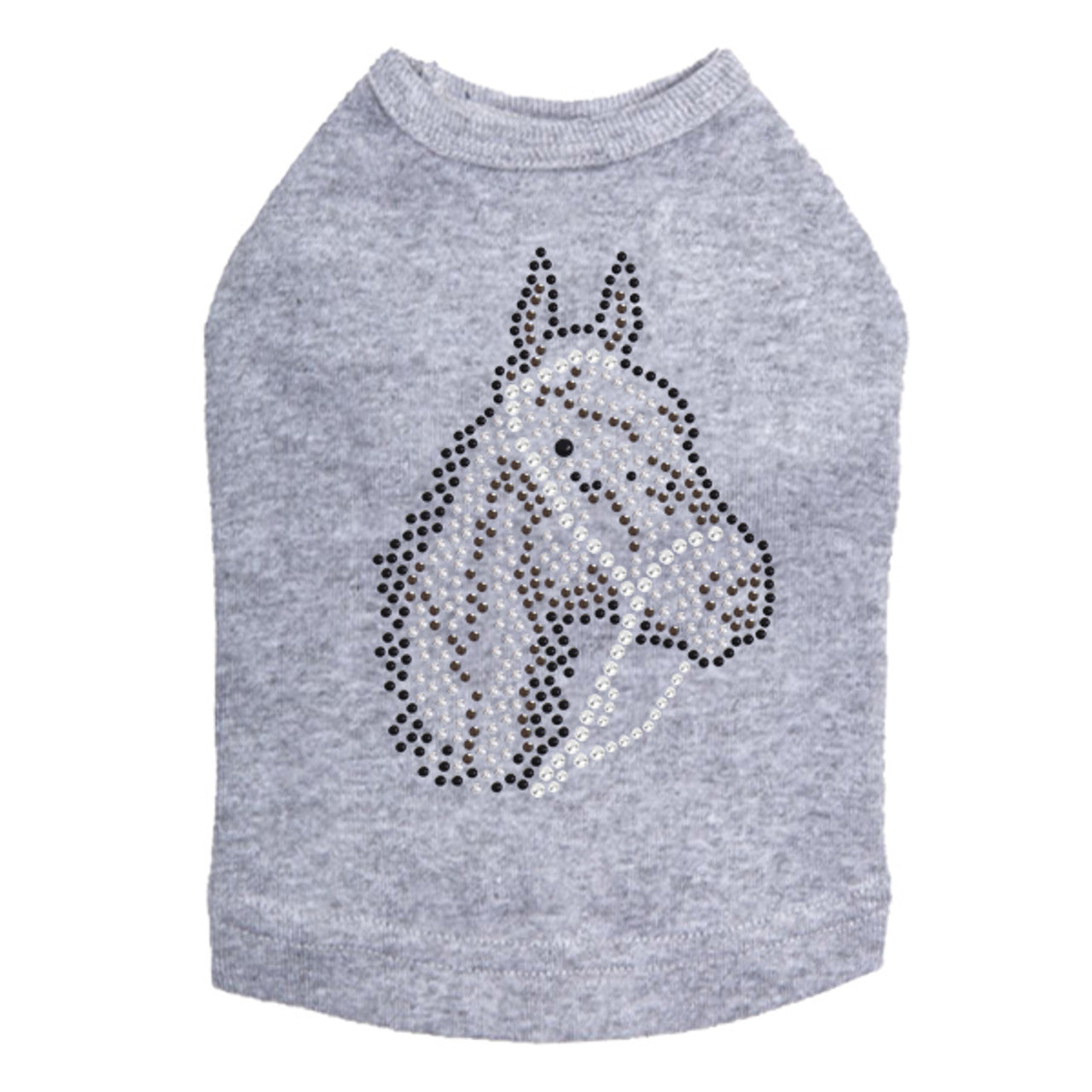 Horse Face (Brown Rhinestuds) - Dog Tank