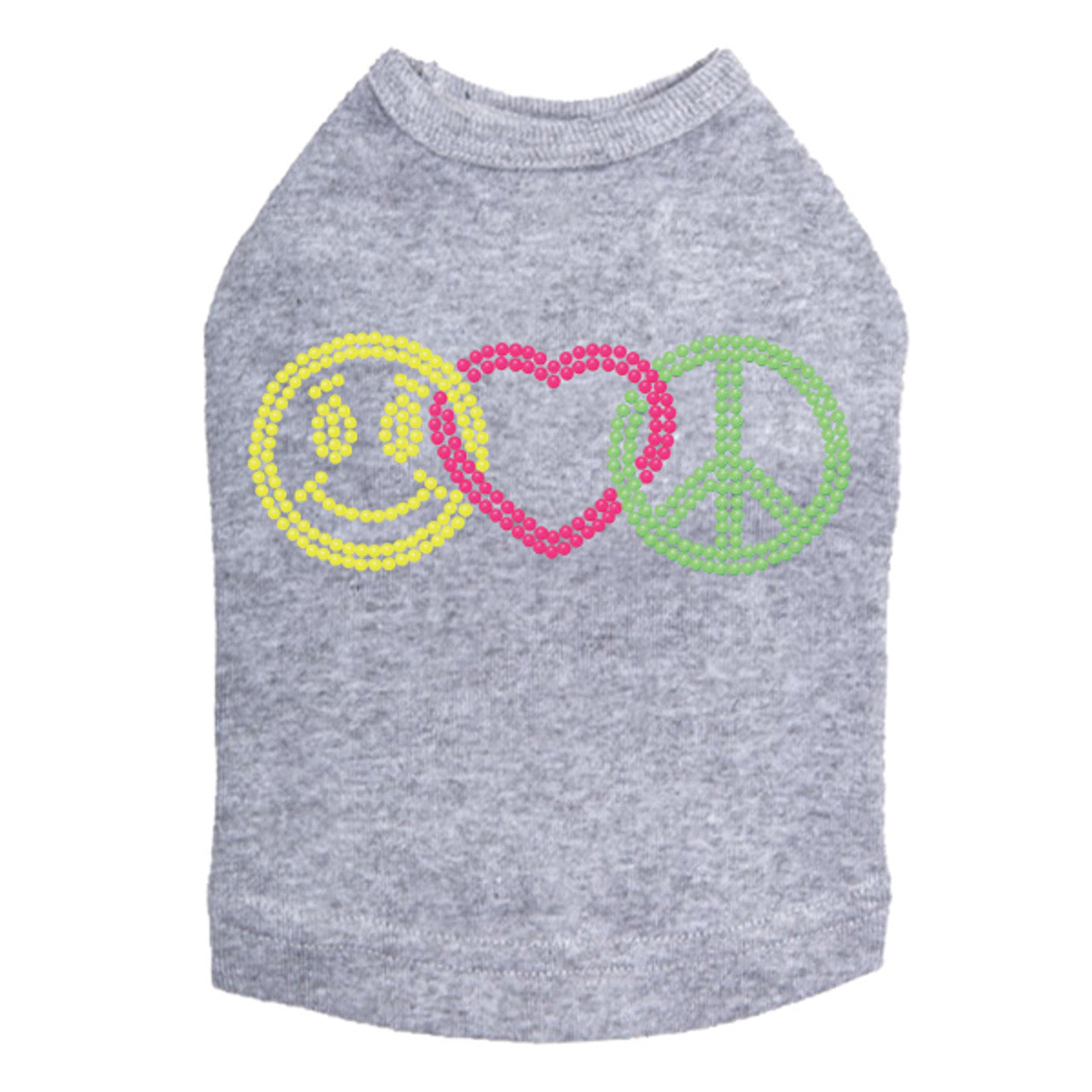 Smiley Face, Love, Peace - Dog Tank