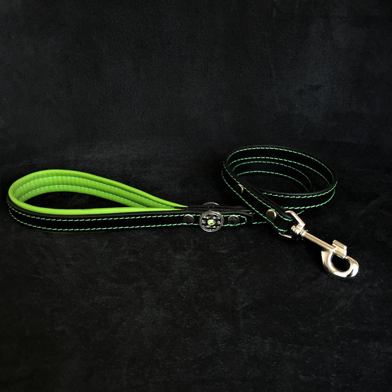 Bestia Dog Gear Genuine Leather Dog Collar - Green 