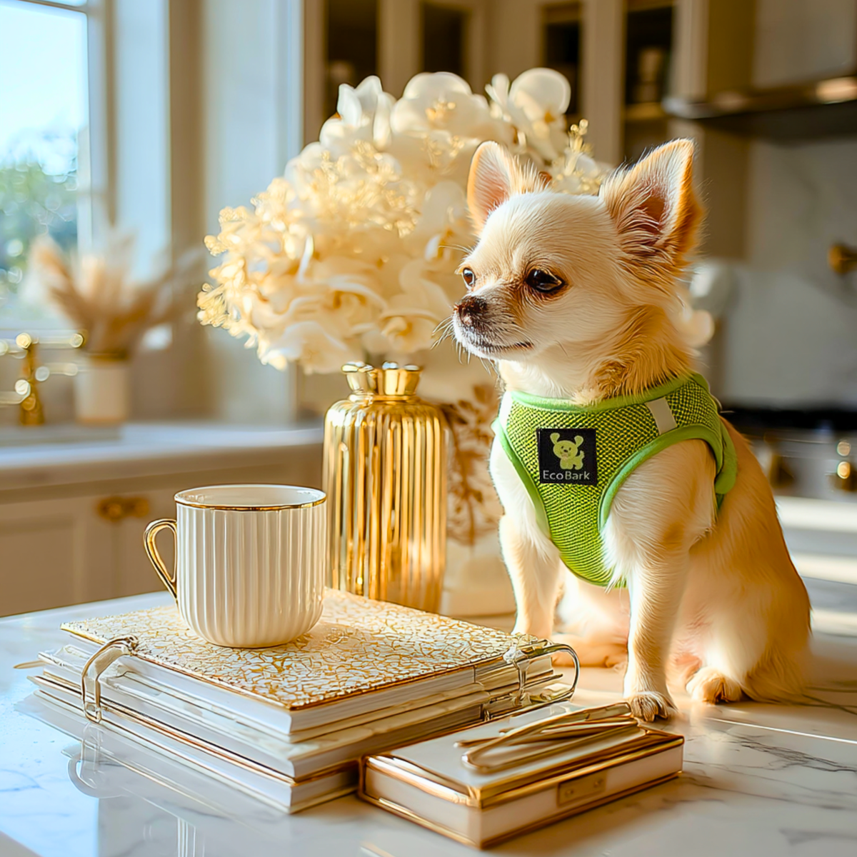 EcoBark – Lime Green Reflective Step-In Dog Harness