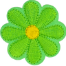 Green Daisy 8 Petal Flower - Patch