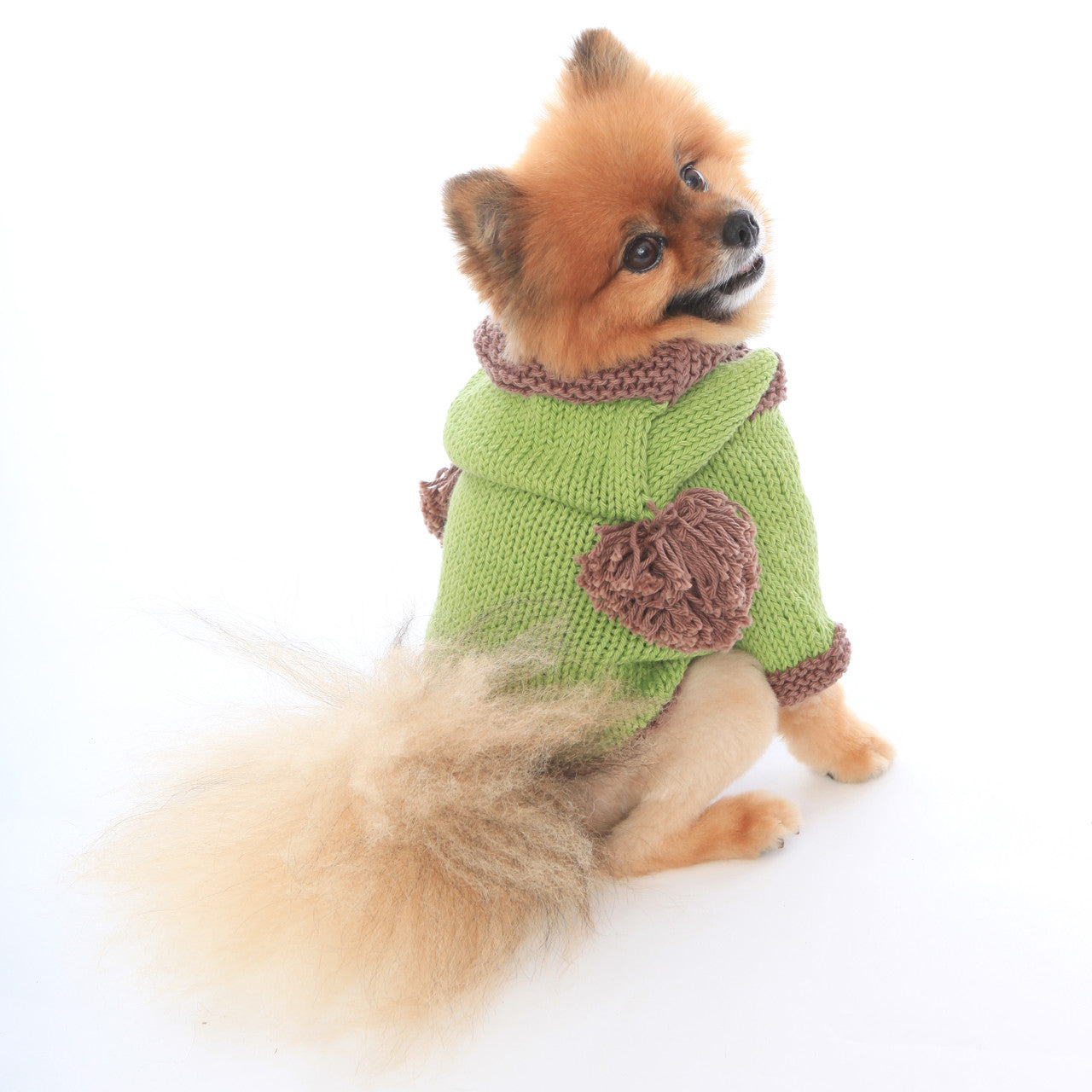 The Taylor - Green Hand Knit Dog Hoodie