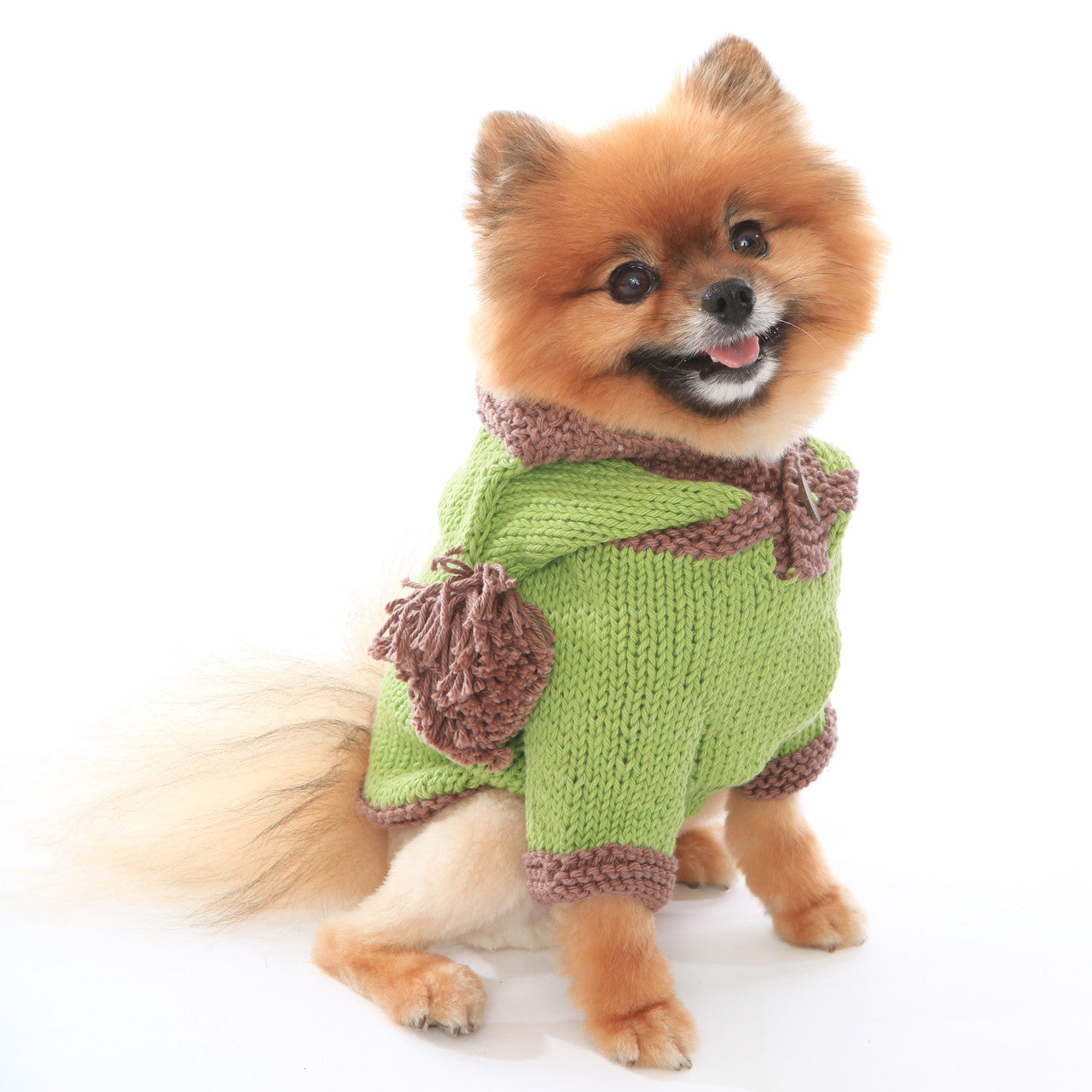 The Taylor - Green Hand Knit Dog Hoodie