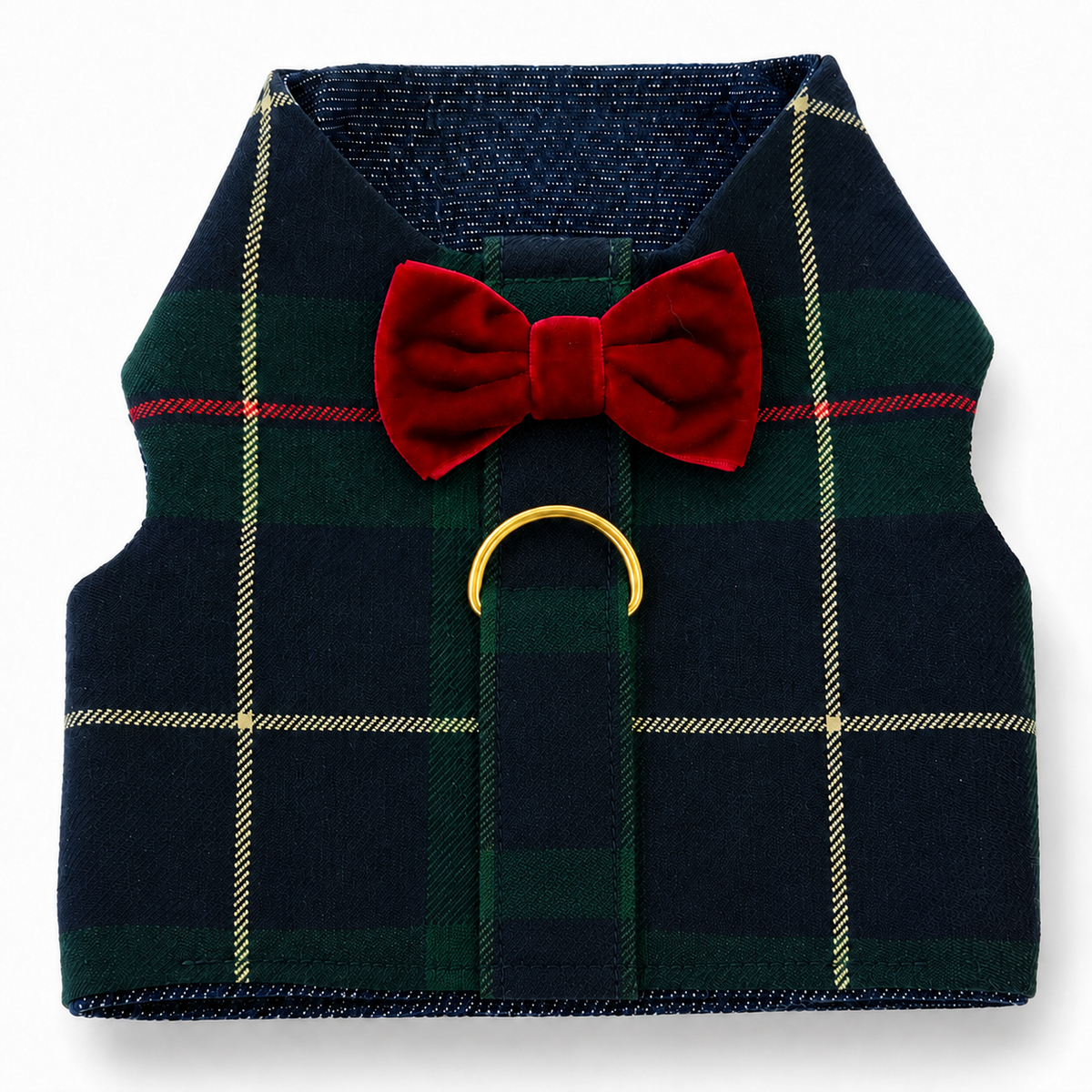 Heads or Tails Pup Green Plaid Dog Harness