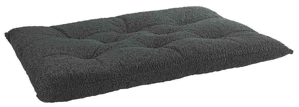 Bowsers Grey Sheepskin Tufted Dog Crate Cushion - Washable Crate and Lounge Comfort