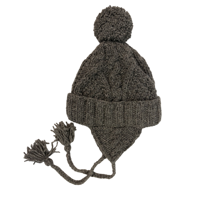 Chilly Dog Gray Cable Knit Wool Hat