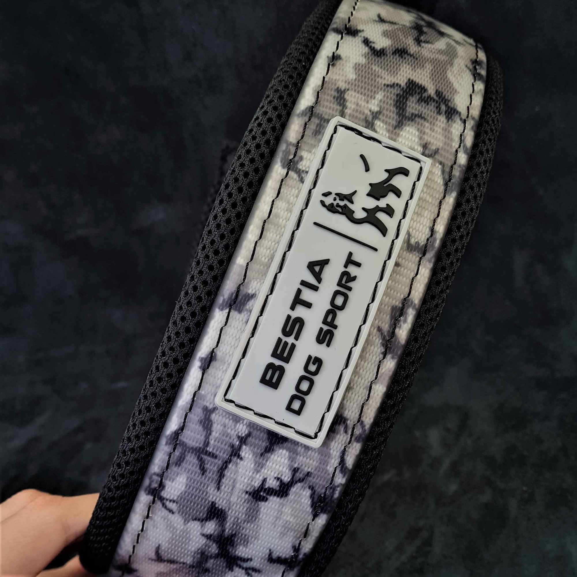 Bestia Dog Sport Grey Camo Dog Collar