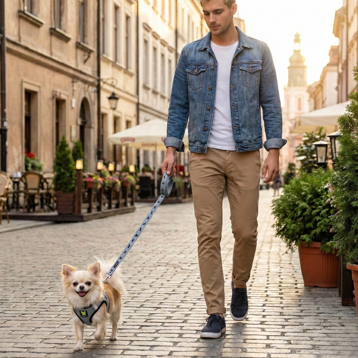 EcoBark – Gray Reflective Step-In Dog Harness