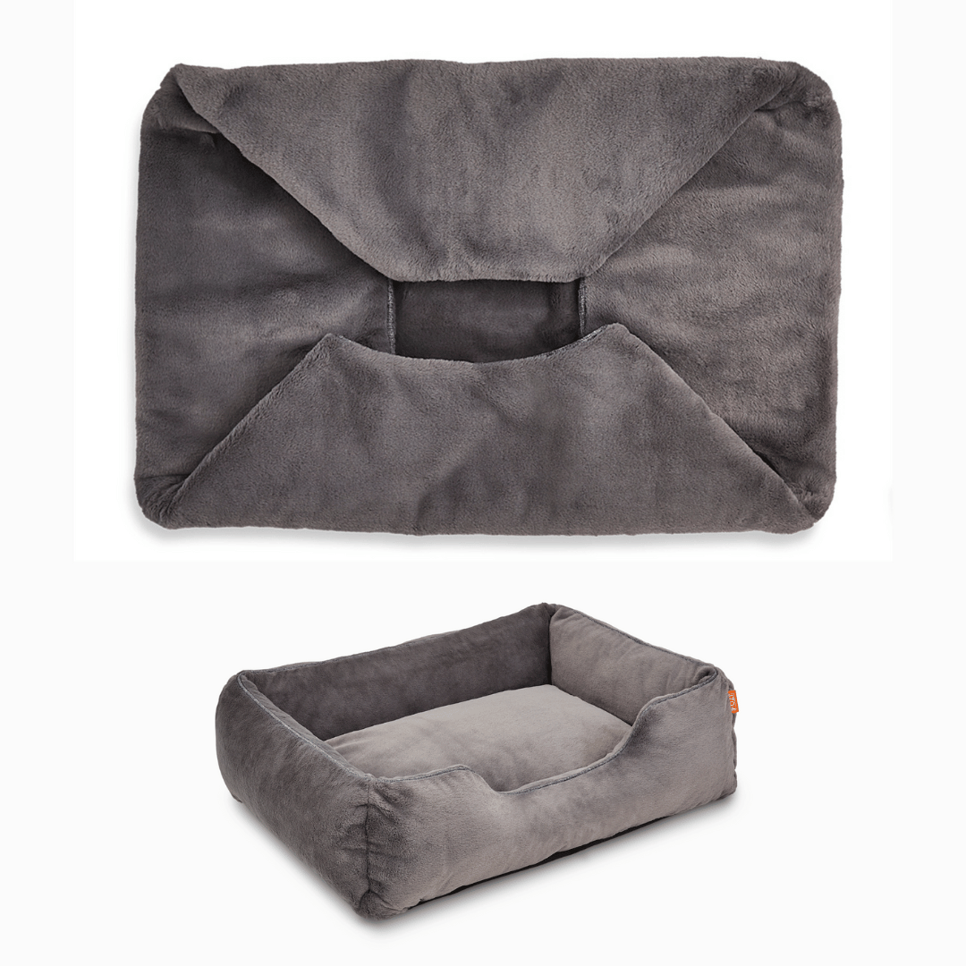 Sammy Dog Bed Cover in Dark Grey, front view