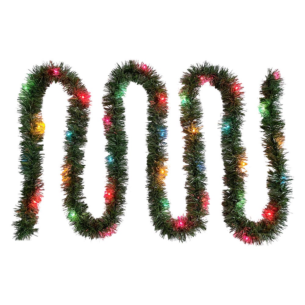Kurt Adler 18-Inch Pre-Lit Multicolor Incandescent Green Garland