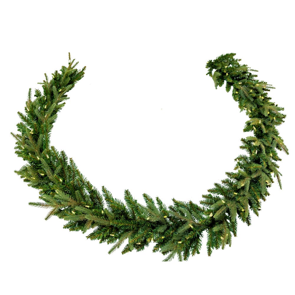 Kurt Adler 9-Foot Pre-Lit Warm White LED Grand Fir Garland