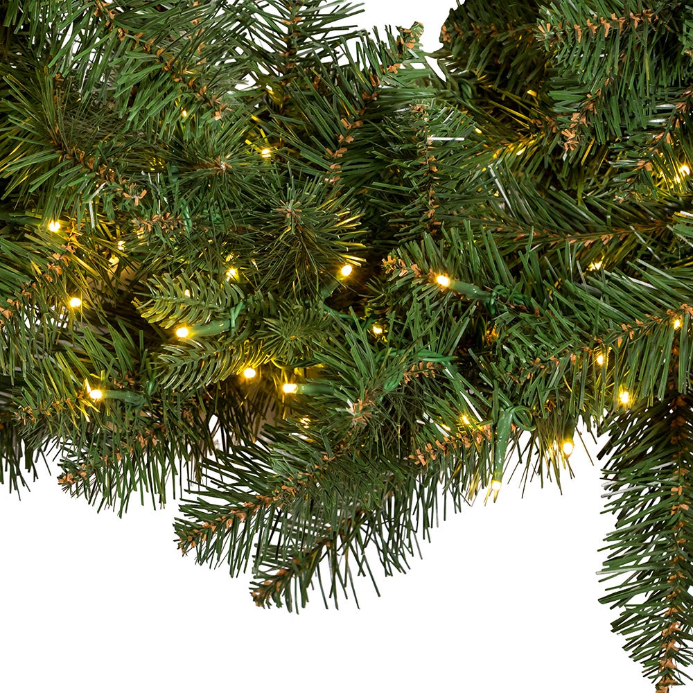 Kurt Adler 9-Foot Pre-Lit Warm White LED Noble Fir Garland