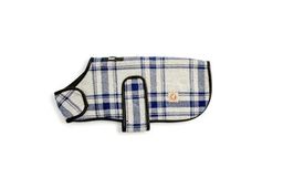 Gray and Blue Plaid Dog Blanket Coat