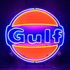 Gulf Gasoline Logo Real Glass Neon Sign