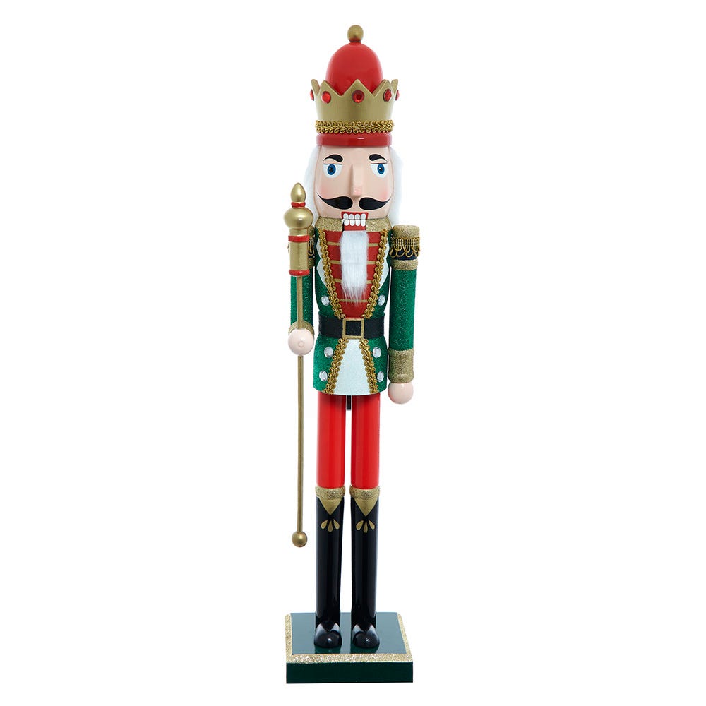 Kurt Adler stately 22-Inch Red and Green King Nutcracker