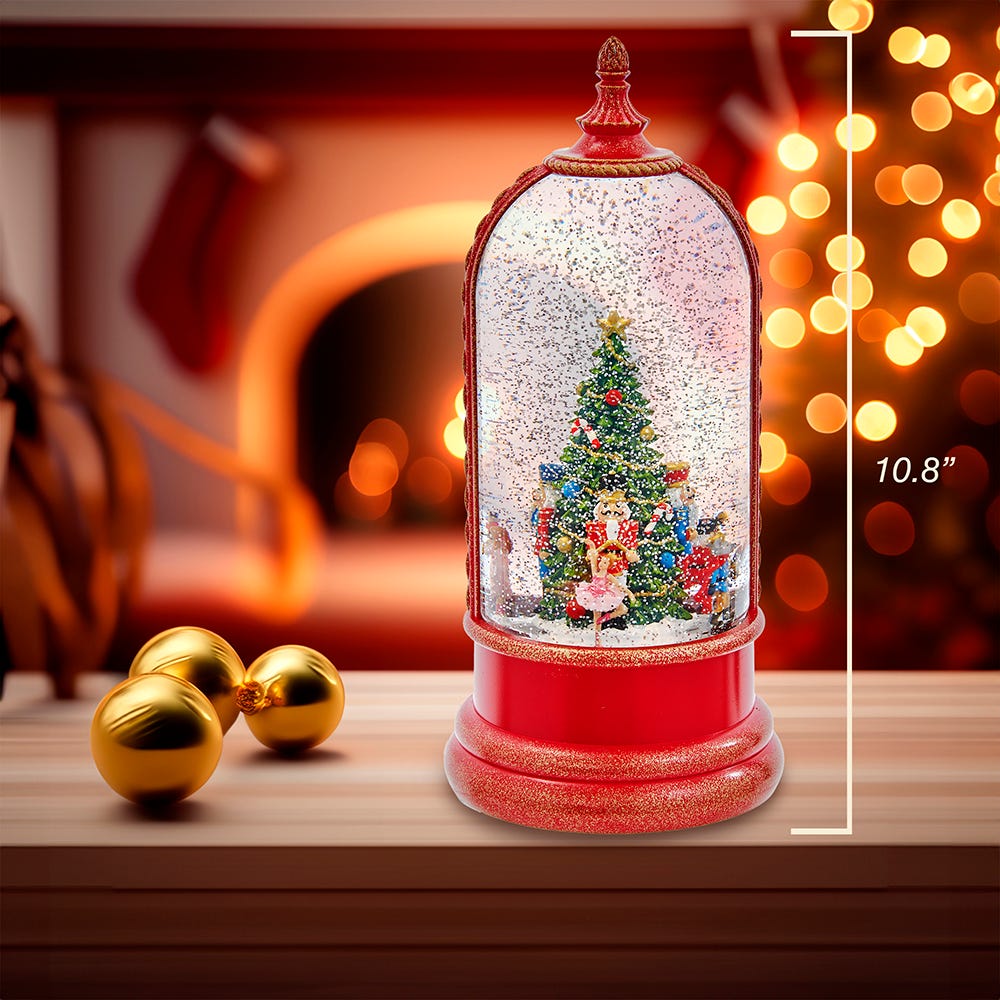 Kurt Adler 10.8-Inch Battery-Operated USB Lighted Musical Nutcracker Water Lantern