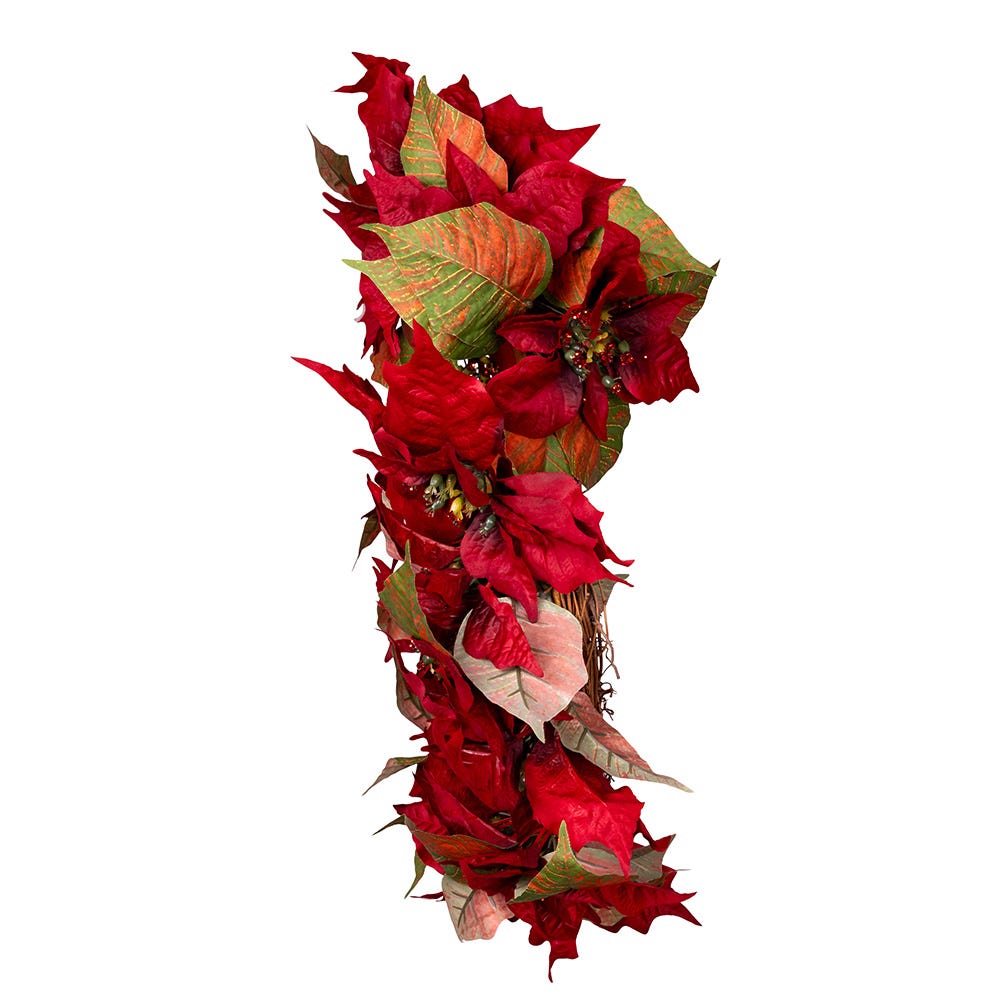 Kurt Adler 24-Inch Unlit Poinsettia Wreath