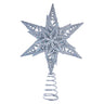 Kurt Adler 13-Inch Plastic Silver Glittered Snowflake Tree Topper