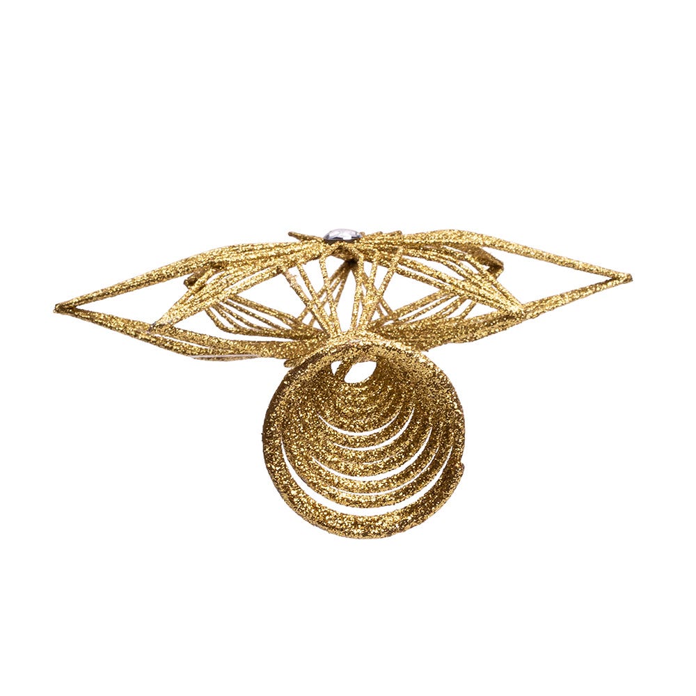 Kurt Adler 12-Inch Unlit Gold Glittered 6-Point Star Tree Topper