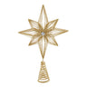 Kurt Adler 12-Inch Unlit Gold Glittered 6-Point Star Tree Topper
