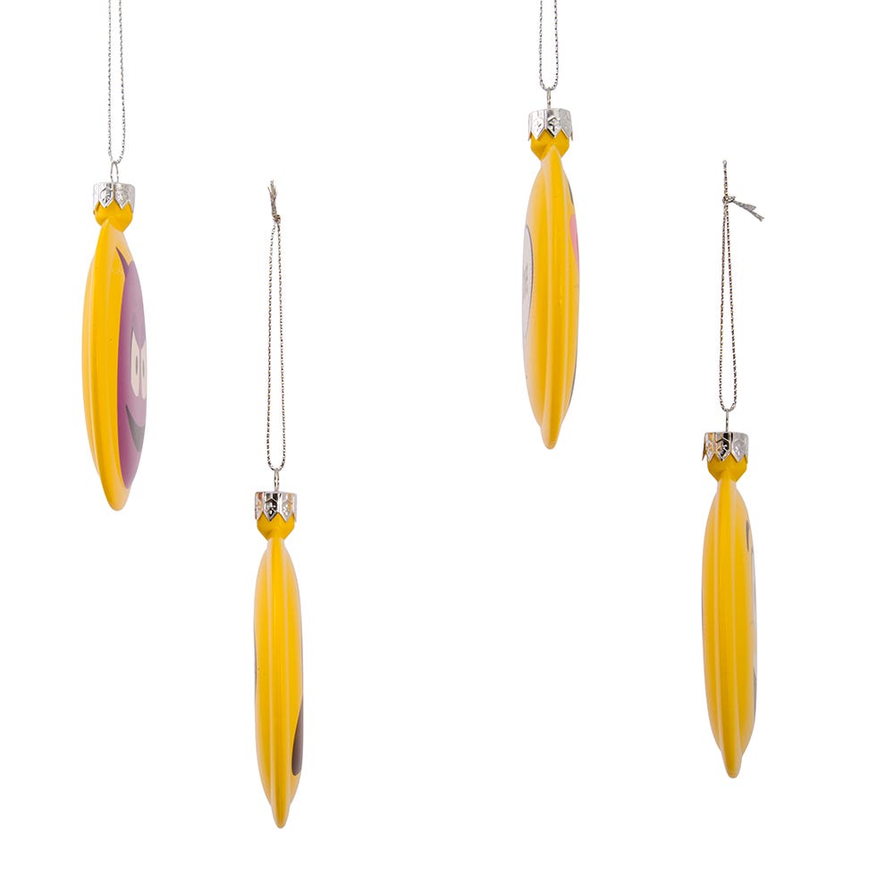 Kurt Adler 86MM Emoticon Disc Ornaments, 4-Piece Box Set