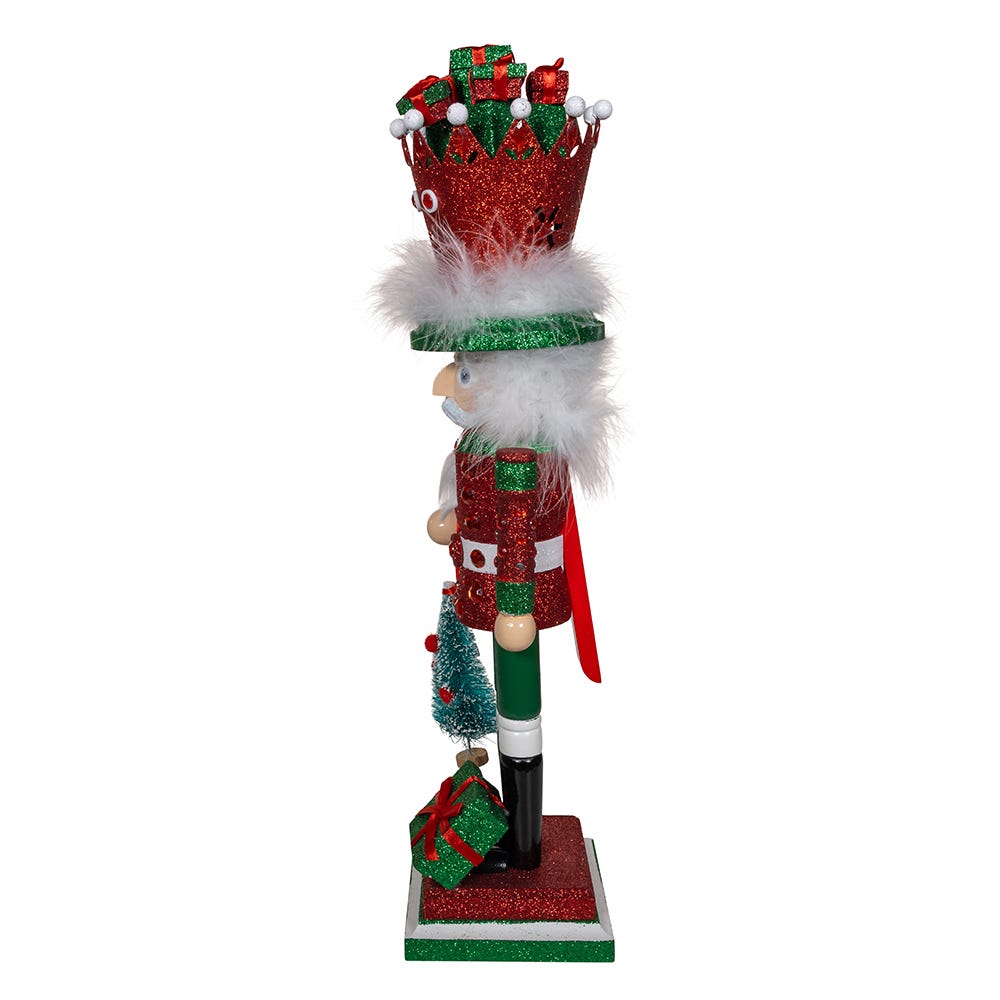 Kurt Adler 18-Inch Hollywood Nutcrackers Red and Green with Presents Crown Nutcracker