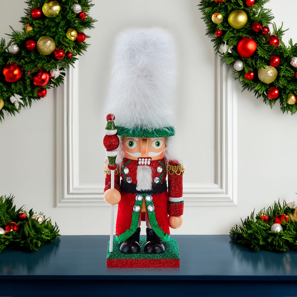 Kurt Adler 9-Inch Hollywood Nutcrackers Red, Green and White Soldier Nutcracker