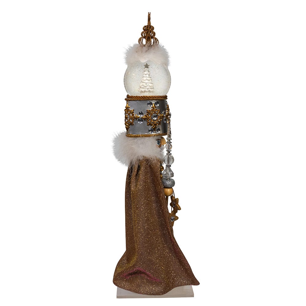 Kurt Adler 22-Inch Hollywood Nutcrackers Musical Gold and Silver Nutcracker With Water Globe