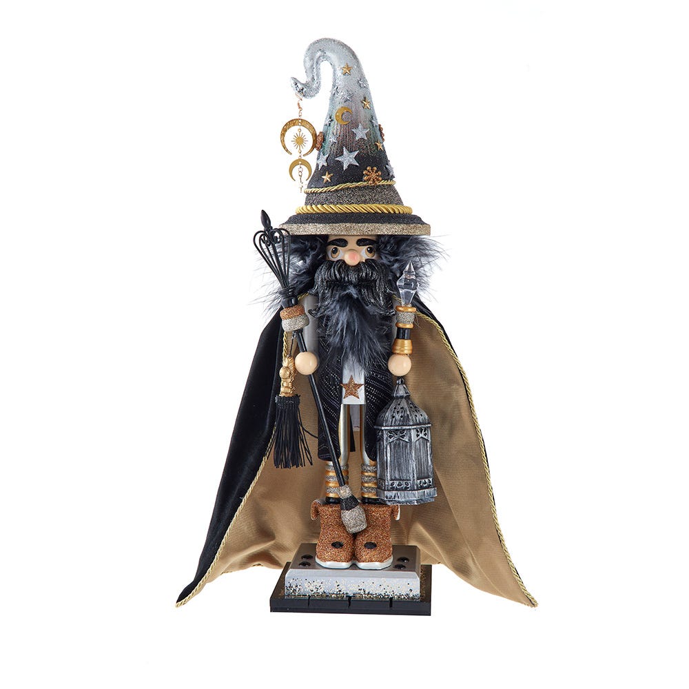 Kurt Adler 18-Inch Hollywood Nutcrackers Black and Gold Wizard Nutcracker