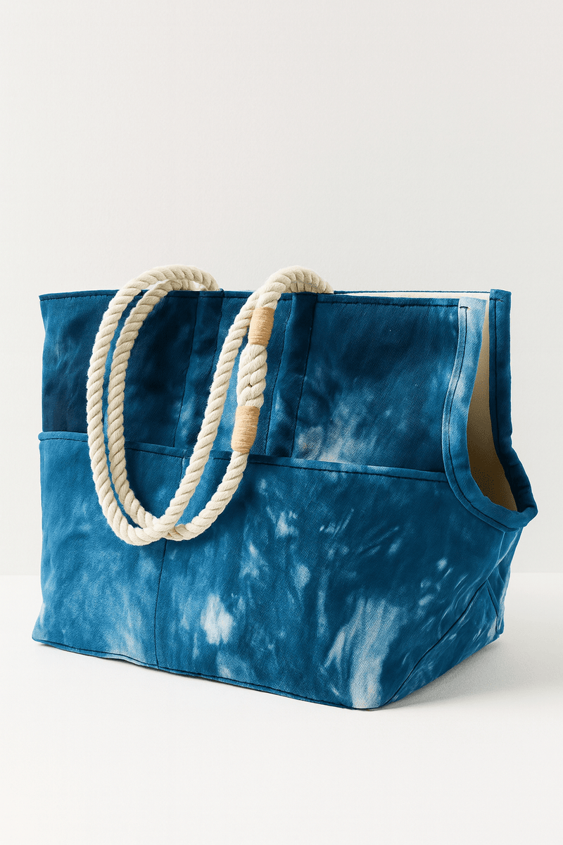 Hand Dyed Indigo Dog Tote