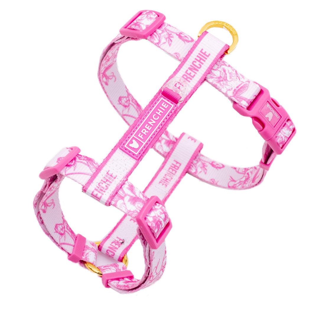 Frenchie Strap Harness - Toile (Pink)