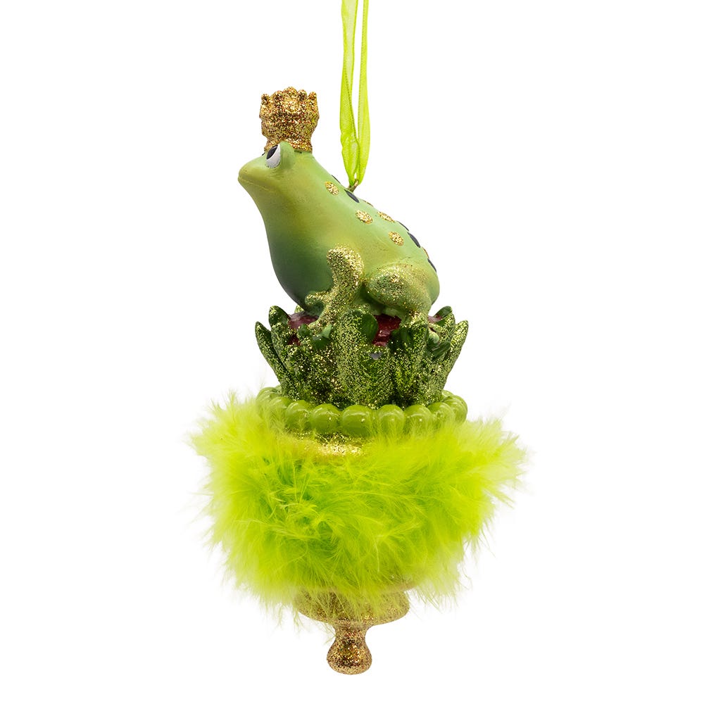 Kurt Adler 6.25-Inch Holly Hats Frog Prince Ornament