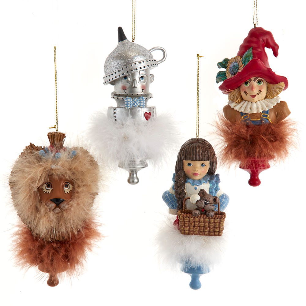 Kurt Adler 6-Inch Holly Hats Wizard Of Oz Boxed Set Ornaments