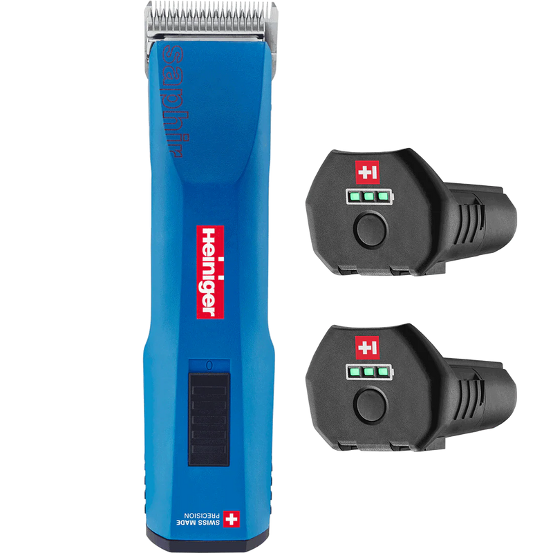 Blue Saphir Cordless Clipper Two Batteries with 2 Free Drives by Heiniger