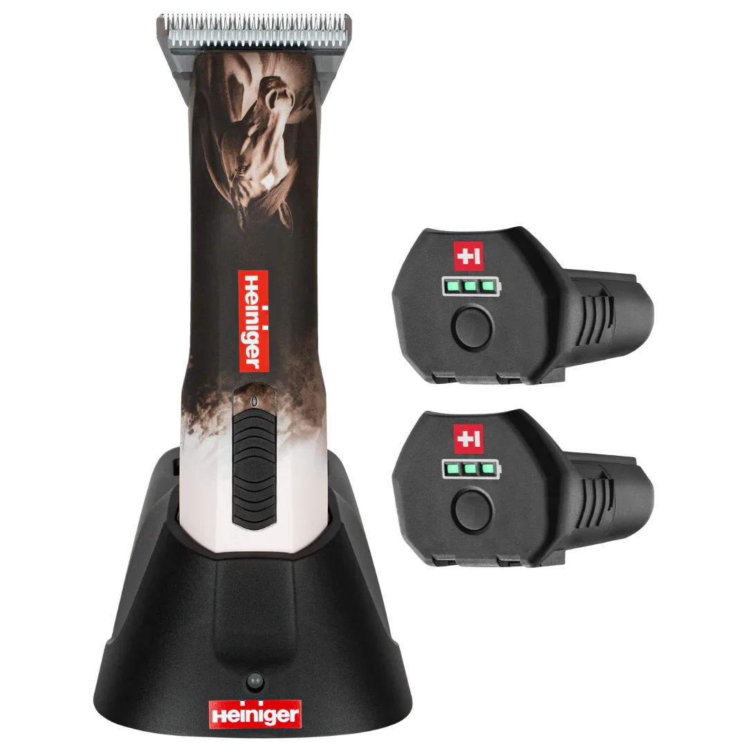 Opal Horse Design Cordless Clipper with Two Batteries with Free Grip by Heiniger