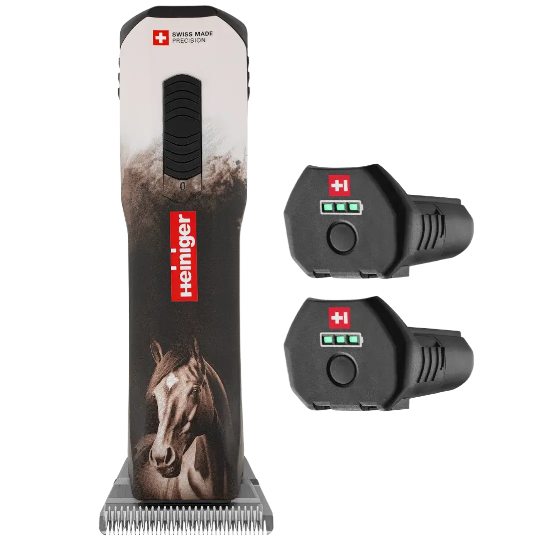 Opal Horse Design Cordless Clipper with Two Batteries with Free Grip by Heiniger